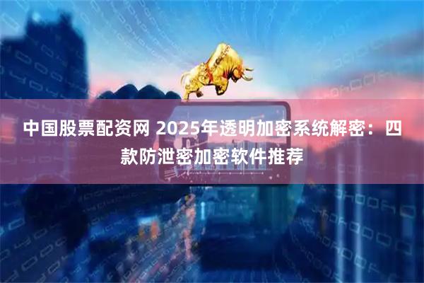 中国股票配资网 2025年透明加密系统解密：四款防泄密加密软件推荐