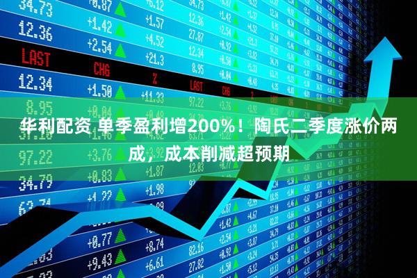 华利配资 单季盈利增200%！陶氏二季度涨价两成，成本削减超预期